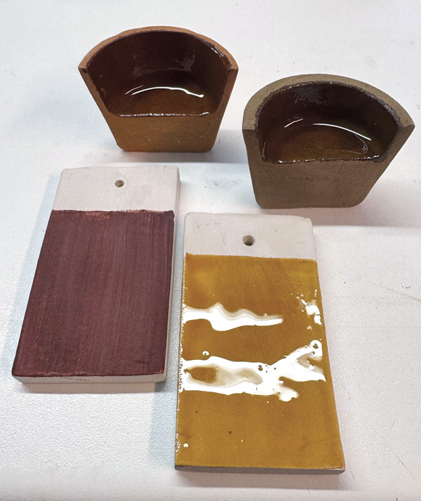 4 Bio-based coating with madder (left) and reseda (right) pigments.