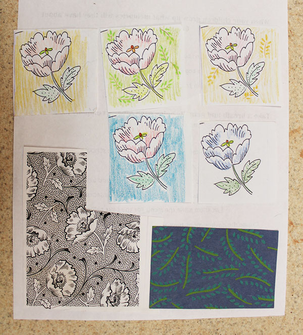 10 Choose a motif or pattern, photocopy it, and try different color combinations.