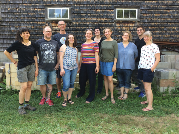 Objective Clay members (from left to right): gwendolyn yoppolo, Shawn Spangler, Bryan Hopkins, Jennifer Allen, Deb Schwartzkopf, Kip O’Krongly, Lindsay Oesterritter, Sunshine Cobb, Doug Peltzman, and Emily Schroeder Willis. (Not pictured: Brian R. Jones and A. Blair Clemo.)