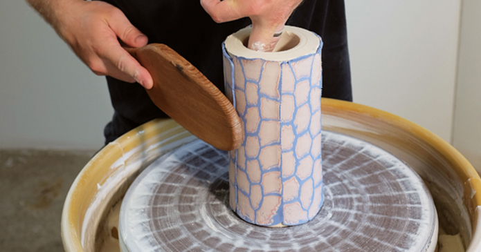Color Clay and Make Incredible Patterns on Wheel-Thrown Pots