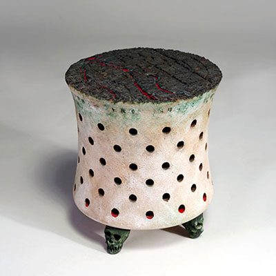Image of Robert Arneson, Hiroshima, 1983, Stoneware with glazes and stains, 15 x 14 x 14 inches, San Angelo Museum of Fine Arts, Gift of Daniel J. and Edith A. Ehrlich 2017.7.7