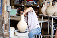 Image of Frank Vickery, Director of Ceramics, demonstrating.