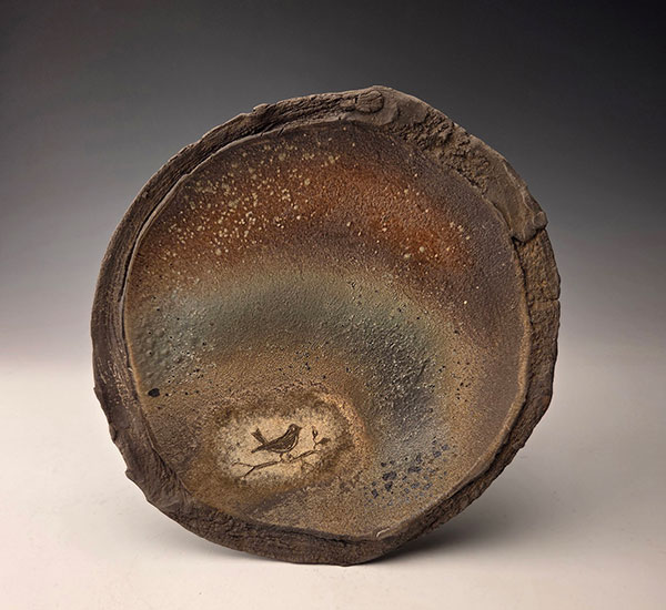Photo of wood-fired ceramic plate by Shika Joshi 51st Old Church Pottery Show Potter