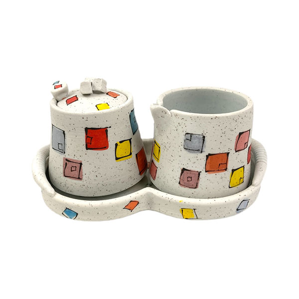 Cream and Sugar Set by Rupa Palasamudram, 7.5 inches