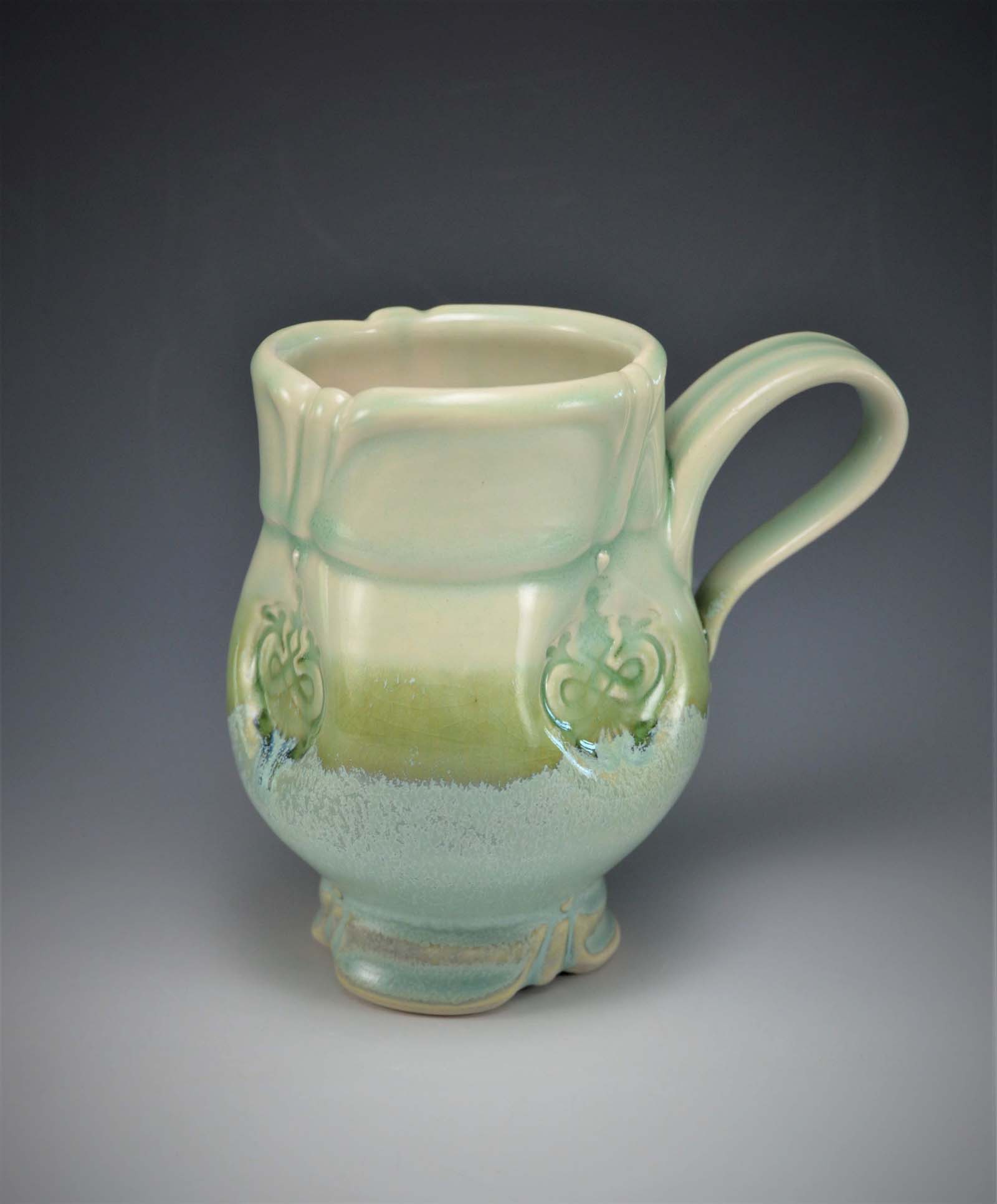 Stefanie Burdick, cup 2, 5 in. (13 cm) in height, porcelain, slip, glaze, fired to cone 6, 2021