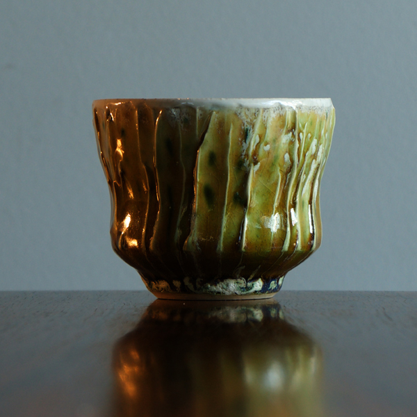 Jason Vantomme: Textured Cup 2, 4 in. (10 cm) in height, stoneware, fired to cone 6 in oxidation, 2022.