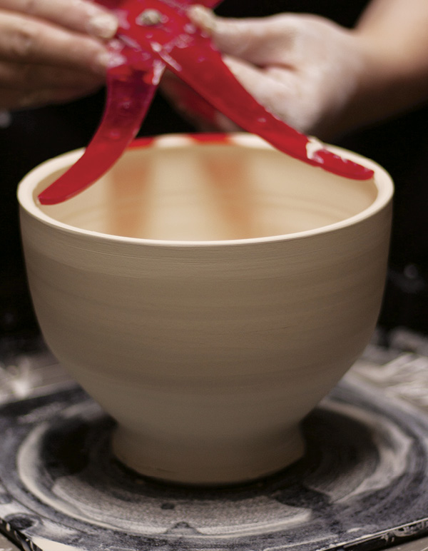 3 Measure the interior of the dome’s rim in preparation to make a matching plate.