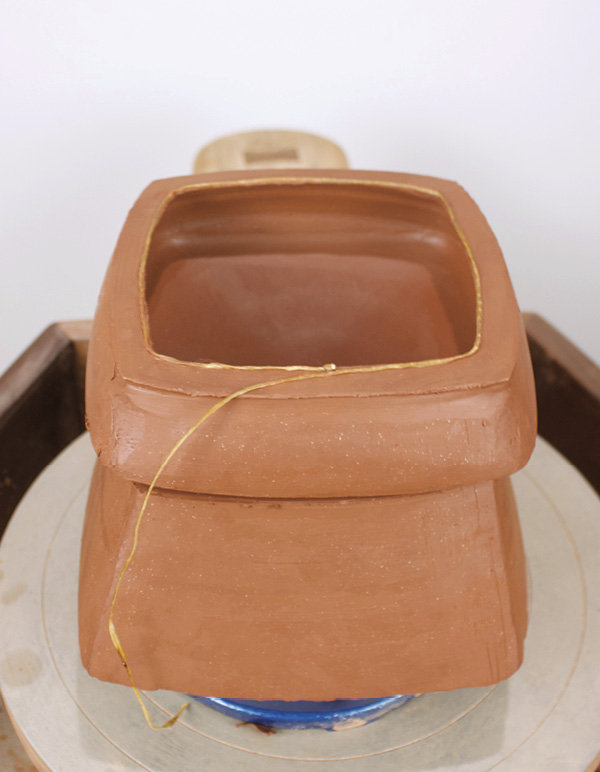 10 After bisecting, use a string to determine perimeter of the flange’s interior.