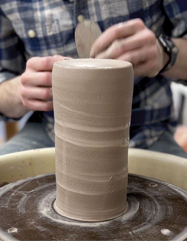 10 The finished form on the wheel prior to trimming and carving.