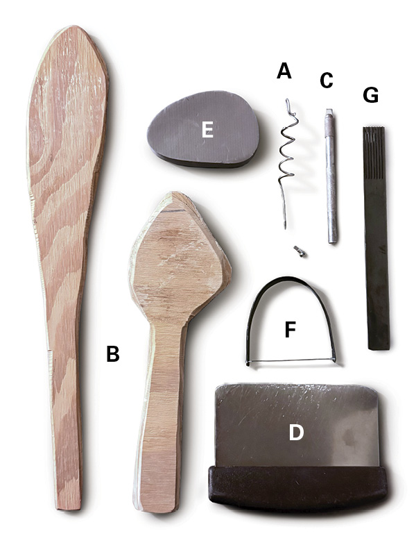 A selection of Holly Goring's pottery tools.