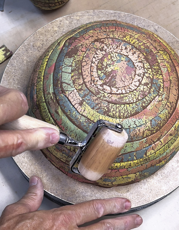 12 Roll over the completed form while it’s on the mold to smooth any bumps.