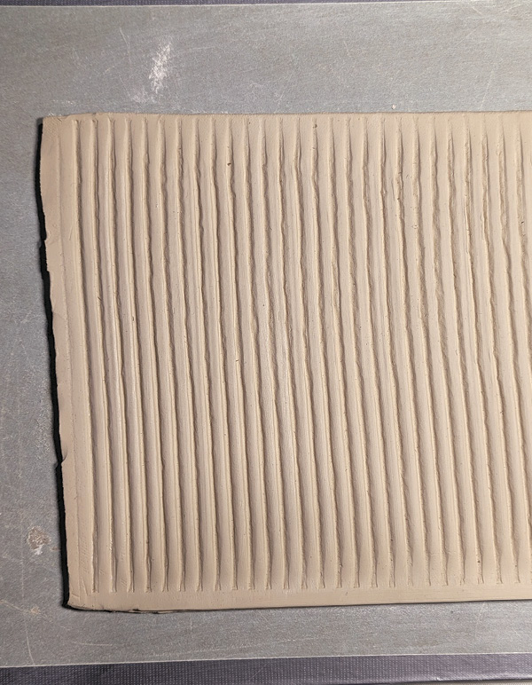 6 The texturized slab showing an even pressing from the ribs.