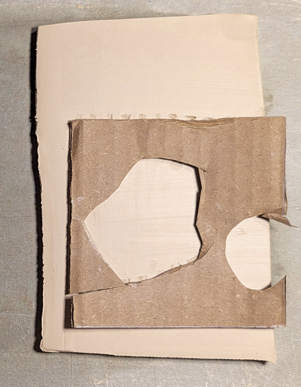 10 Cut various shapes out of the cardboard texture mat.