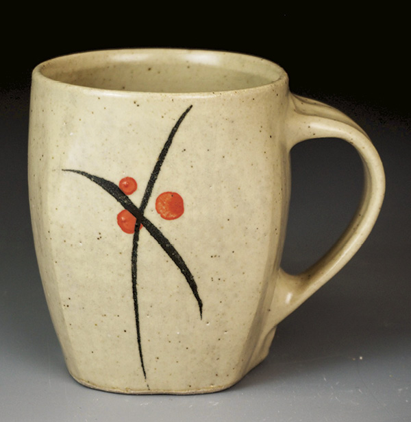 12 Finished squared, rounded, and handled cup form.