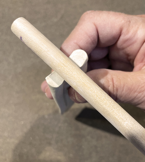 A3 Place a dowel in the center of the curve and gently roll it back and forth.