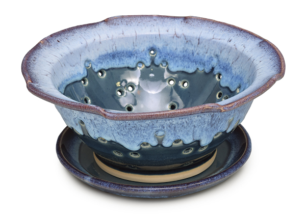 Berry bowl and saucer, berry bowl 8 in. (20 cm) in diameter, fired to cone 6 in oxidation.