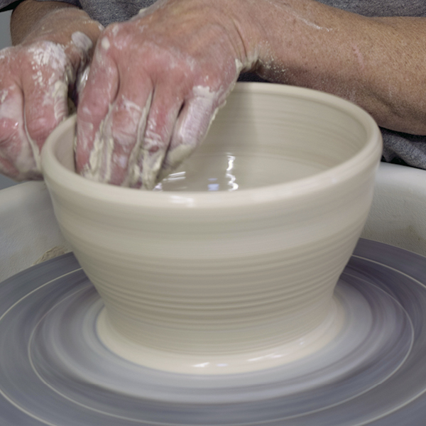 2 Create a bowl with a smooth curve where the floor transitions into the wall.