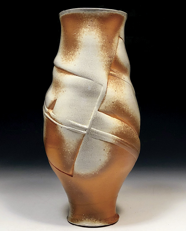 Vase, 13 in. (33 cm) in height, wood/soda-fired stoneware, 2022.
