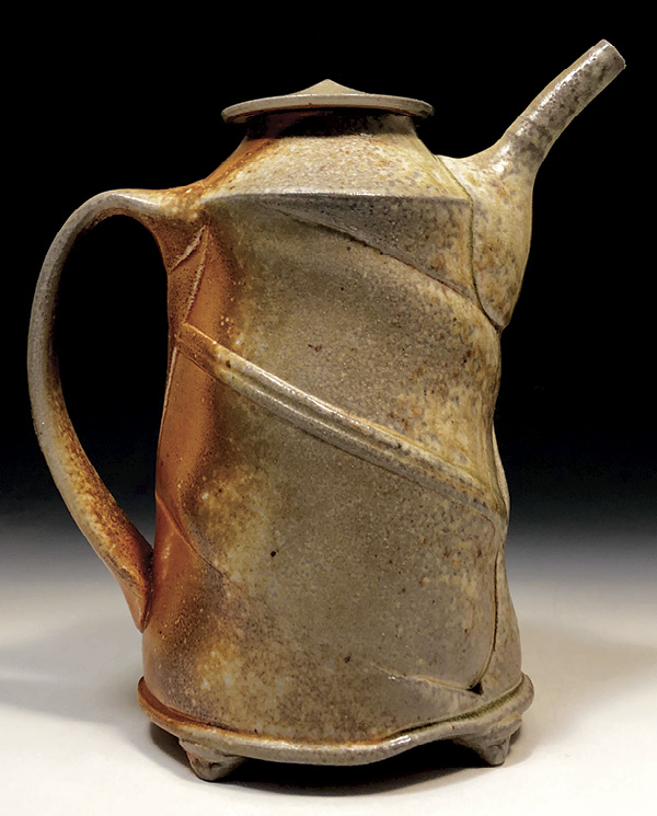 Teapot, 10 in. (25.4 cm) in height, wood/soda-fired stoneware, 2022.