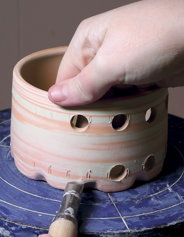 6 Use a hole punch tool and poke holes in every ½-inch section.