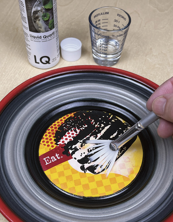 35 Apply Liquid Quartz with a brush over the image area.