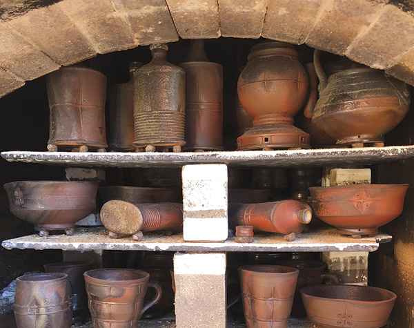 3 Work completed after 32 hours of active firing in the train kiln and three days of cooling.