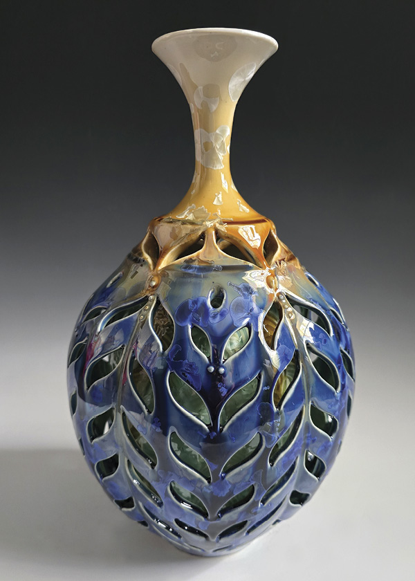 Sondra Elder’s This Amazing Earth, 13 in. (33 cm) in height, porcelain, crystalline glazes.