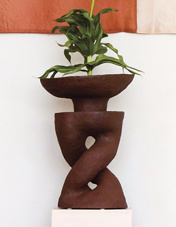 Malwina Kleparska’s vase, shown in an one-night-only exhibition celebrating of the arrival of spring, Stockholm, 2023. Photo: Ellinor Hall.