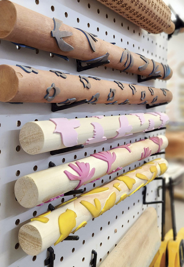 Catie Miller’s homemade texture rollers.