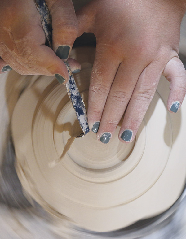 14 Trim the plate form, removing enough clay so that the exterior mimics the interior.