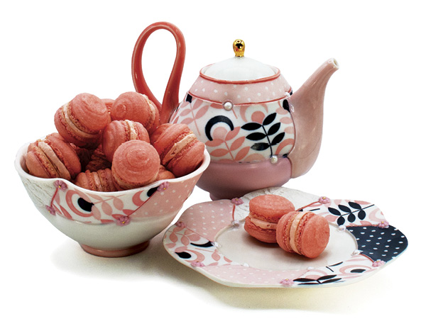 Deco Floral Printed Collection with homemade raspberry macarons, 2023.