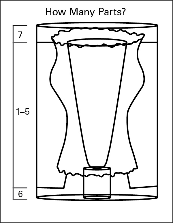 2 Determine the number of mold parts and the order in which they are poured.