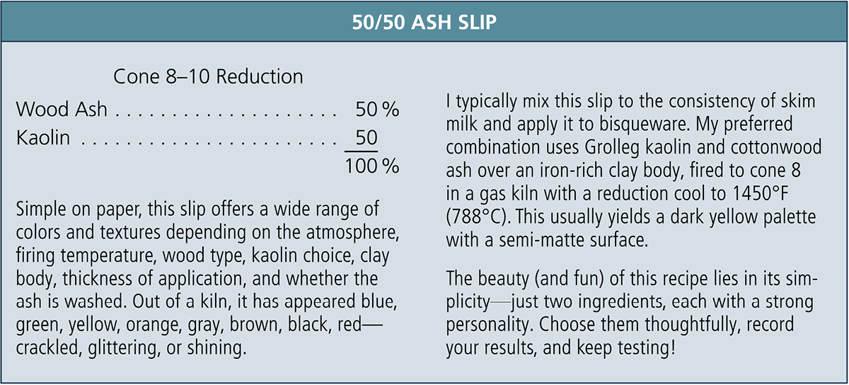 50/50 Ash Slip recipe