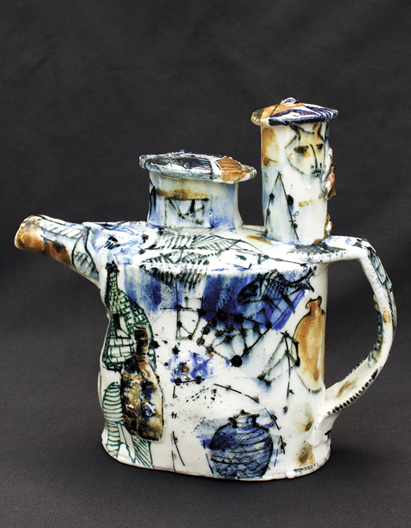 Ted Saupe's Fired teapot made with Laguna Frost-5 porcelain—very white and translucent.
