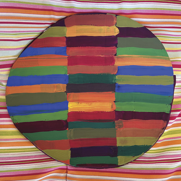 11 Catherine Satterlee’s Labor Day Plate (25.50), earthenware, casein paint, 2025.