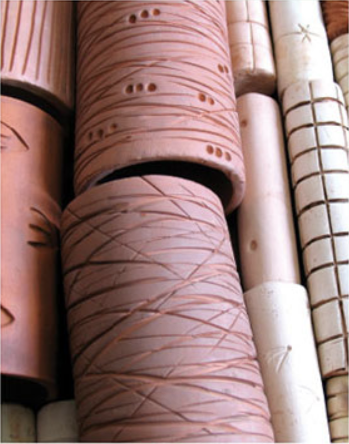 make your own texture rollers for clay 