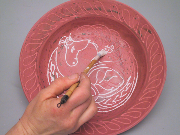 Add Depth to Carved Surfaces with Wax Resist and Underglaze