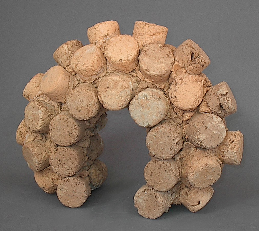 Mark Gordon used a specialty mortar to attach bone-dry pieces together to form this sculpture.