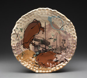 Vulture’s Dinner Plate, 11 in. (28 cm) in diameter, earthenware, 2008.