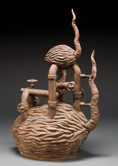 Untitled, 28 in. (71 cm) in height, stoneware, fired to cone 10 in oxidation, 2001. 