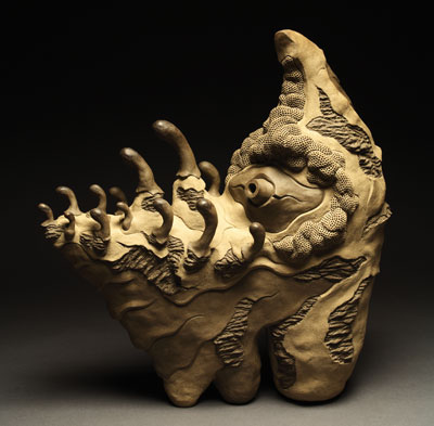 Untitled, 29 in. (74 cm) in height, stoneware, fired to cone 10 in reduction, 1990.
