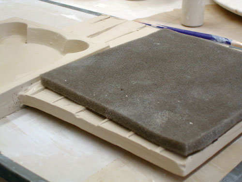 Fig.11 Use a piece of foam to accommodate the height differential when flipping the piece over to work on the bottom.