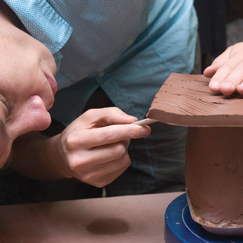 Fig.7 Trace the profile of walls onto bottom of top slab to get the shape needed, then cut it out.