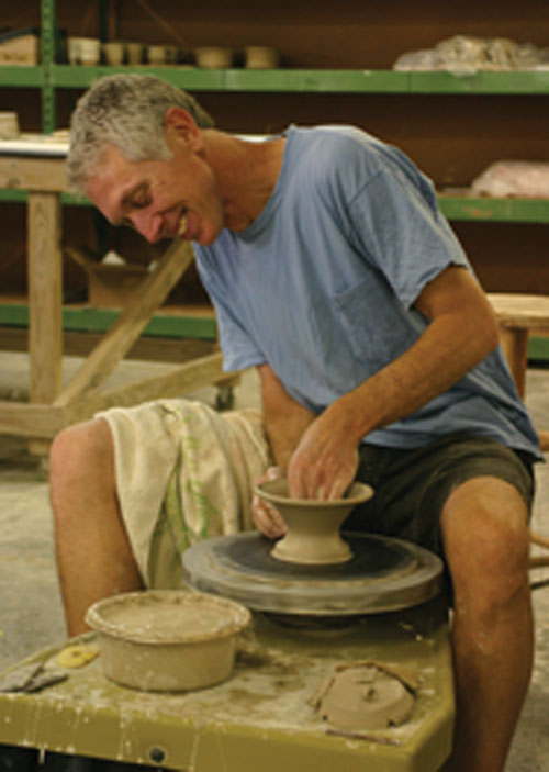 Nick Joerling demonstrates at a workshop at Penland School of Crafts in North Carolina.
