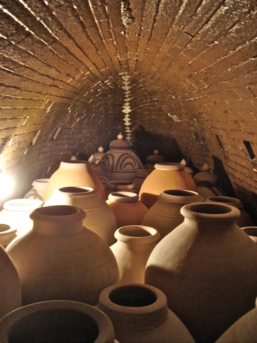 This is the last kiln load of the five firings it took to make all 100 jars.