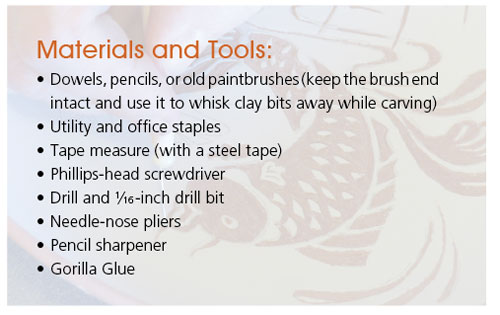 sgraffito tools 2 - materials list