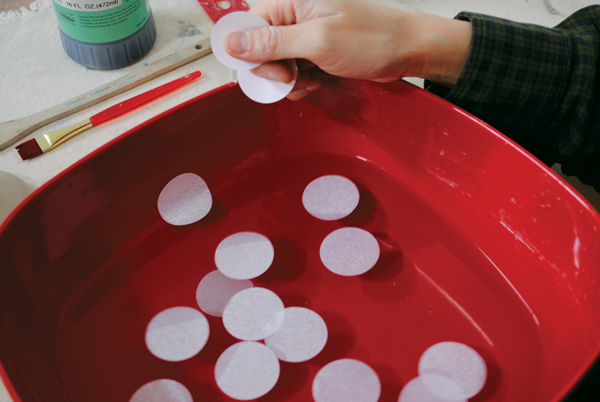 6. Soak the stencils until they’re saturated and ready for application.