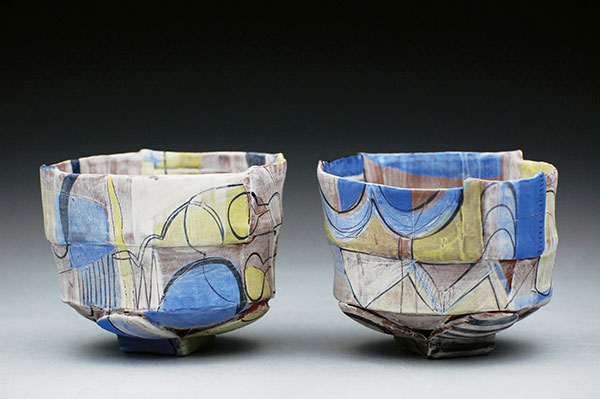 2 Kari Smith’s Ghost Bowls, each 10 in. (25 cm) in height, oxidation fired to cone 6, 2011.