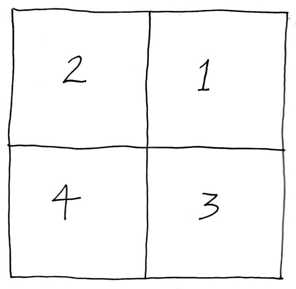 9. Cut the paper in half vertically, then tape it back together reordering the numbers.