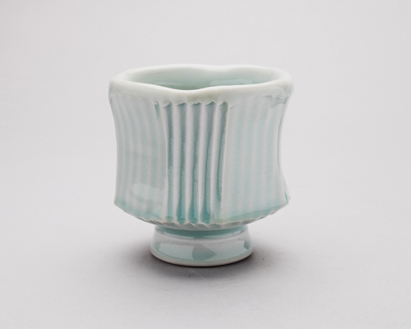 4 Carson Culp’s teabowl, 4½ in. (11 cm) in height, porcelain, Ying Ching Celadon glaze.